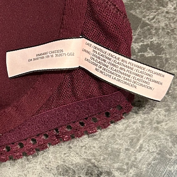 VS Women’s Burgundy Floral Bralette - XS - Picture 6 of 8